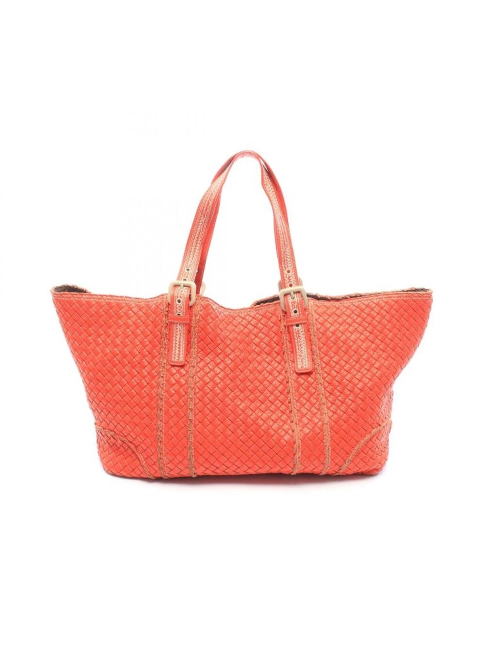 Bottega Veneta Tote Bag Intrecciato Orange Leather